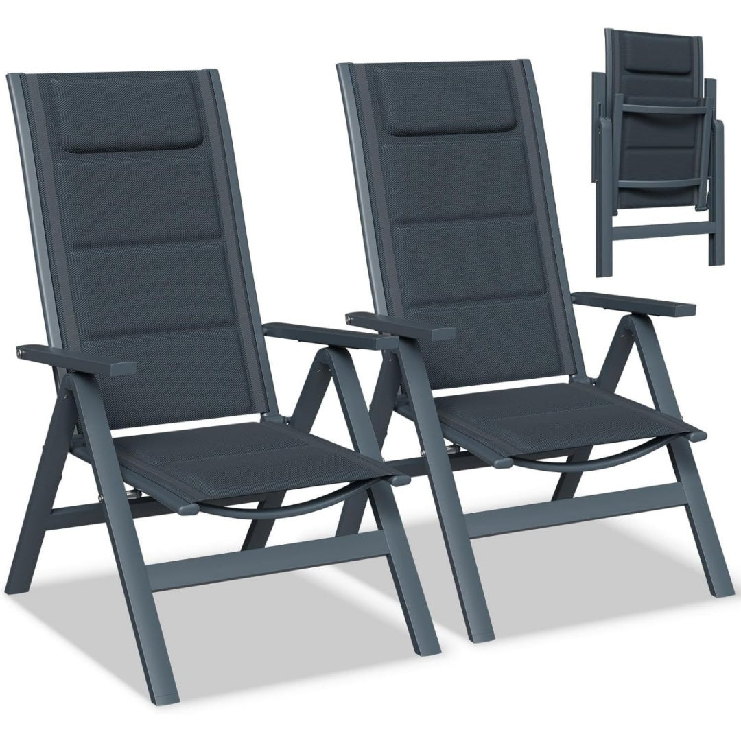 sedie per tavolo da giardino grigio alluminio picnic resistente